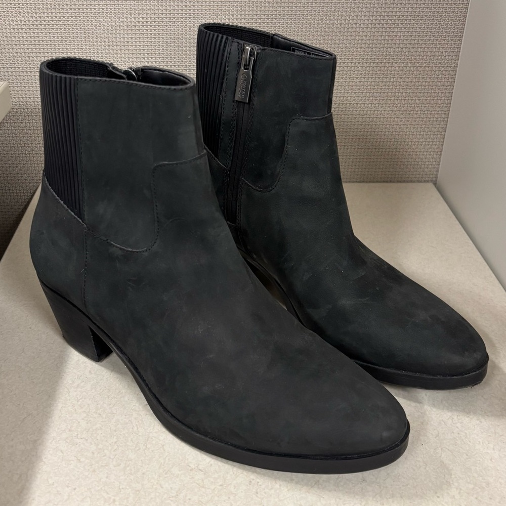 Vionic Women's Shantelle Black Nubuck Waterproof Chelsea Boots Size 8